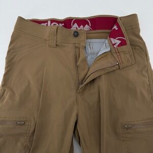 Wrangler Cargo Pants Mens 29/30 Brown Solid Nylon Spandex Zipper Pockets
